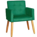 Ver imagem 1 de Poltrona Costurada para Manicure Decorativa Salão de Beleza - Moblan Decor:verde