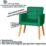 Poltrona Costurada para Manicure Decorativa Salão de Beleza - Moblan Decor:verde - 3
