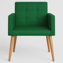 Ver imagem 5 de Poltrona Decorativa para Sala de Espera Comercial Tecido Suede Base de Madeira Pés Palito