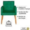 Poltrona Costurada para Manicure Decorativa Salão de Beleza - Moblan Decor:verde - 4