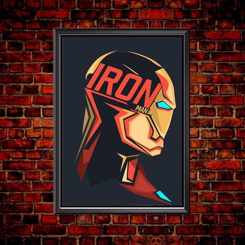 Quadro Poster Minimalista Face Iron Man - 2
