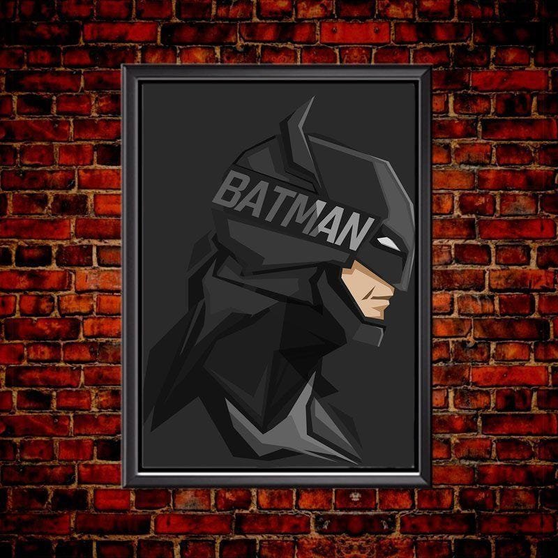 Quadro Poster Minimalista Face  Batman - 2