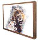 Ver imagem 4 de Quadro Decorativo Leões Selvagens em Moldura Caixa Tacolado Moldura Trad 1cm Branca sem Vidro 30 X 4