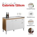 Ver imagem 5 de Balcão de Pia Gabriela 120cm e Armário Aéreo Andréia Amêndoa Branco - Ajl