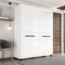 Ver imagem 1 de Roupeiro Solteiro Lisboa 4 Portas 4 Gavetas 161x214cm Branco 240842