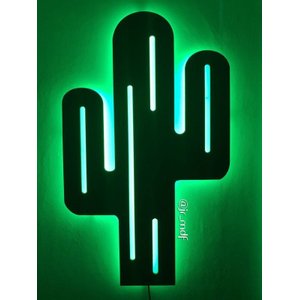 Cacto Luminoso em MDF LED