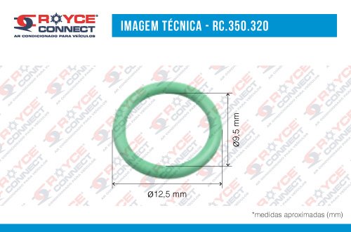Anel O´ring 9,2x1,8mm Hnbr Verde R134a - Pacote 50 Pçs - 1