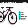 Bicicleta Aro 29 Quadro 17 Alumínio 21v Freio a Disco Mecânico Aluminum Preto/Rosa - Raider - 6