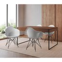 Ver imagem 1 de Mesa Jantar Industrial Amêndoa 137X90Cm Com 4 Poltronas Brancas Base Ferro P Cor: Amendoa