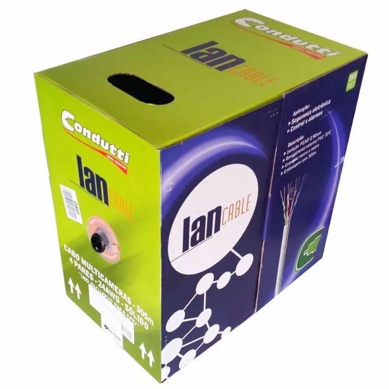 Cabo Tipo Lan Condutti 305m 4 Pares 24awg Solido - 3