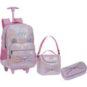 Ver imagem 3 de Kit Mochila + Lancheira + Estojo Gatinha YEPP MIF5308-C Rosa