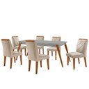 Ver imagem 2 de Mesa de Jantar Copper 180cm Tampo Mdf Vidro Canto Copo e 6 Cadeiras Melissa