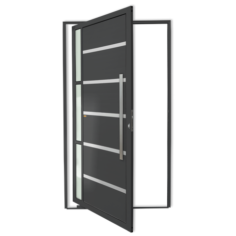 Porta Pivotante Alumínio Lambril Miraggio c/Puxador D.Cinza 120 Brimak