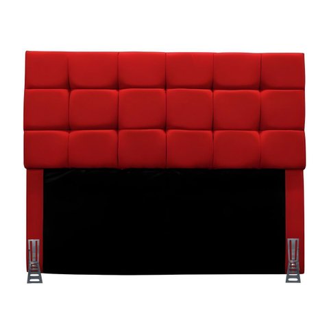 Cabeceira King 195 Cm Estofada Talita em Suede com Frame:vermelho