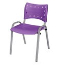 Ver imagem 2 de Cadeira Iso Base Cinza, Igreja, Escola, Escritório -violeta Kit 1 Peça