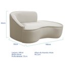 Ver imagem 5 de Kit Divã Recamier Orgânico Marrocos 180cm Lado Direito e 2 Poltronas Amore Linho