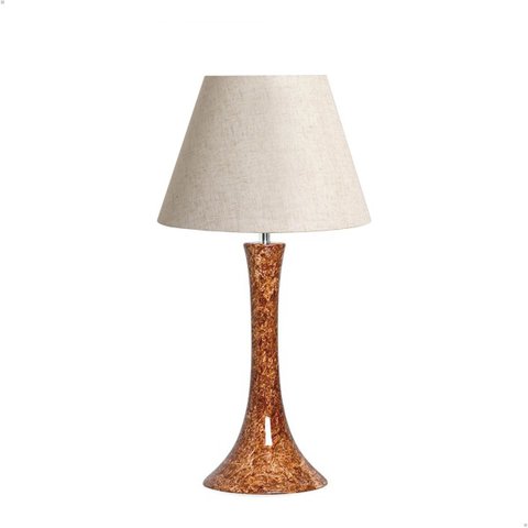 Abajur Grande para Sala Paris Marrom Petra Cerâmica com Cúpula 67x35 Cm