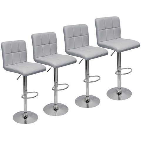 Kit 4 Banquetas Confort Gomos Estofada Couro Giratória C/ Regulagem 