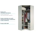 Ver imagem 3 de Guarda Roupa 3 Gavetas, Cabideiro, 5 Prateleiras Crema