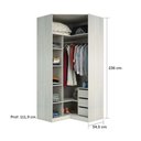 Ver imagem 2 de Guarda Roupa 3 Gavetas, Cabideiro, 5 Prateleiras Crema