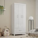 Ver imagem 2 de Conjunto Quarto Guarda Roupa e Comoda Jones Branco