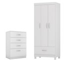 Ver imagem 1 de Conjunto Quarto Guarda Roupa e Comoda Jones Branco