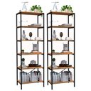 Ver imagem 1 de Kit 02 Estantes Livreiro Multiuso Industrial 180cm Preto