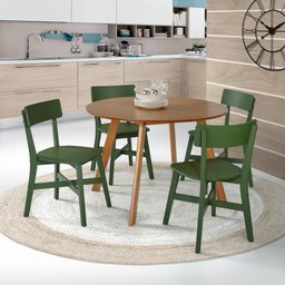 Mesa de Jantar Redonda Espanha 110 Cm Cor Castanho - 3