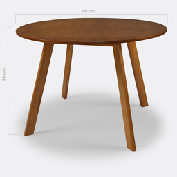 Mesa de Jantar Redonda Espanha 110 Cm Cor Castanho - 2