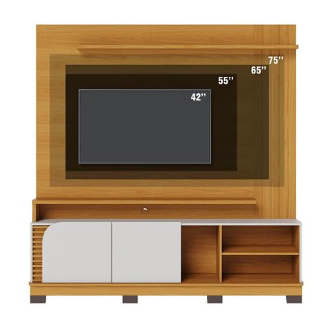 Home Theater 2 Portas para TV'S até 75" Jurerê - Naturale/Off White Matte