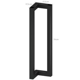 Kit 4 Pés Mesa de Jantar Industrial Carbono 74cm Cantoneira Pretos Evidence Dimec - 4