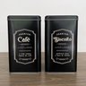 Kit 2 Latas de Café e Biscoitos Design Retrô Preta Quadrada - 1