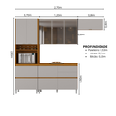 Ver imagem 4 de Cozinha Modulada 4 Peças 8 Portas 5 Gavetas Nicho p/Forno MDF Dodradiças Slow Motion Lúmina Itatiaia Cinza/Cinamomo/Fendi