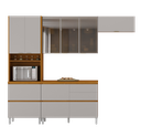 Ver imagem 3 de Cozinha Modulada 4 Peças 8 Portas 5 Gavetas Nicho p/Forno MDF Dodradiças Slow Motion Lúmina Itatiaia Cinza/Cinamomo/Fendi
