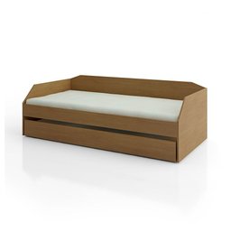 Sofá Cama Solteiro Duplo com Cama Auxiliar e Rodízio Resistente Duo Amendoa - 4