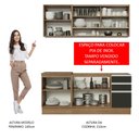 Ver imagem 6 de Armário de Cozinha Compacta 180cm Rustic Preto Glamy Madesa 06