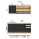 Ver imagem 4 de Armário de Cozinha Compacta 180cm Rustic Preto Glamy Madesa 06