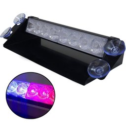 Giroflex Interno 12V Led Viatura Polícia Guincho Parabrisa Strobo Giroled Rayx Lt2032 Azul/Vermelho - 1