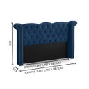 Ver imagem 3 de Cabeceira Cama Box King Size Estofada Madeira Luxo Lunna:azul