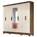 Ver imagem 1 de Guarda Roupa Casal com Espelho 8 Portas 236cm Ágata M07 Castanho Wood/off White - Mpozenato