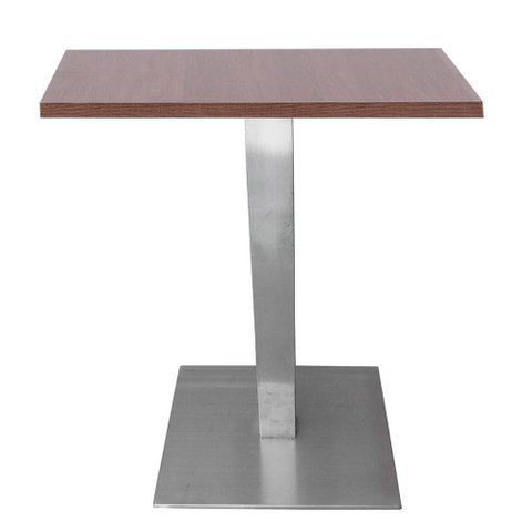Mesa de Jantar Quadrada 60 cm Tampo Evora em MDP Base Alpha Inox