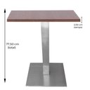 Ver imagem 4 de Mesa de Jantar Quadrada 60 cm Tampo Evora em MDP Base Alpha Inox