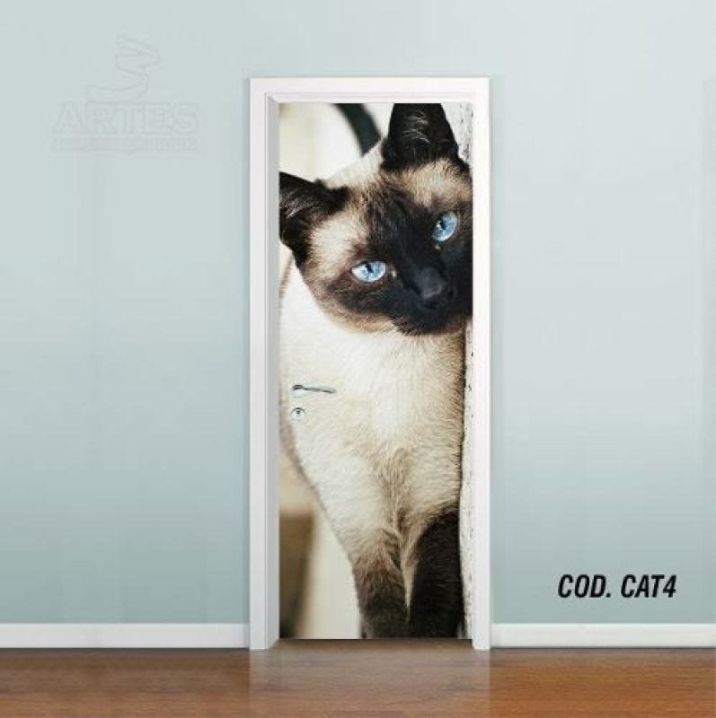 Adesivo De Porta Gato Cat Puppy Felino #04 - 0,70x2,10m - 1