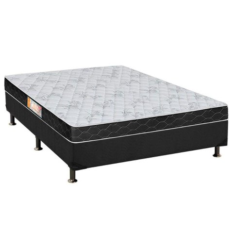Cama Box Casal: Colchão Espuma Castor Sleep Max + Base CRC Suede Gray(138x188)