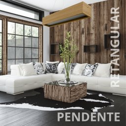 Lustre Pendente Madeira Redondo T8 64x13 Cm para Sala de Estar Sala de Jantar Cor Freijó - 4
