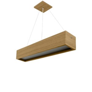 Lustre Pendente Madeira Redondo T8 64x13 Cm para Sala de Estar Sala de Jantar Cor Freijó