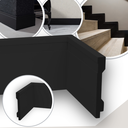 Ver imagem 5 de Kit 5 Barras Rodapé de Poliestireno 10 Cm Altura Preto Frisado (13mm X 2 Metros)