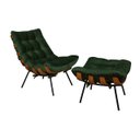 Ver imagem 1 de Poltrona Costela Luxo com Puff Dora Bela - 0130 Verde Musgo