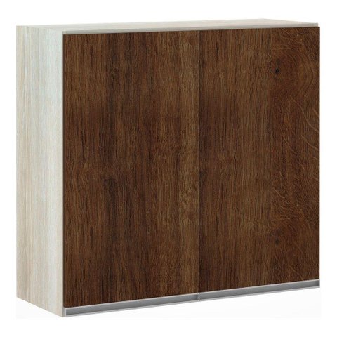 Armário Luciane 80cm 2 Portas Lis Legno Crema C/Nogueira