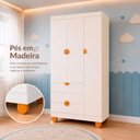 Ver imagem 6 de Guarda Roupa Solteiro Apolo 3 Portas de Bater 3 Gavetas MDF Areia Fosco Reller Móveis